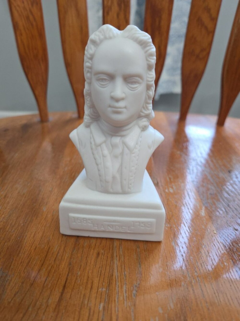 White 5" Ceramic Handel Bust Statue Willis Music Company